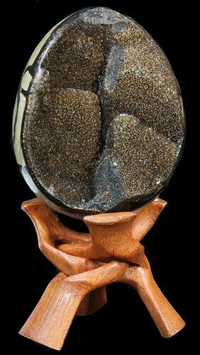 Septarian Dragon Egg Geode - Crystal Filled #40898